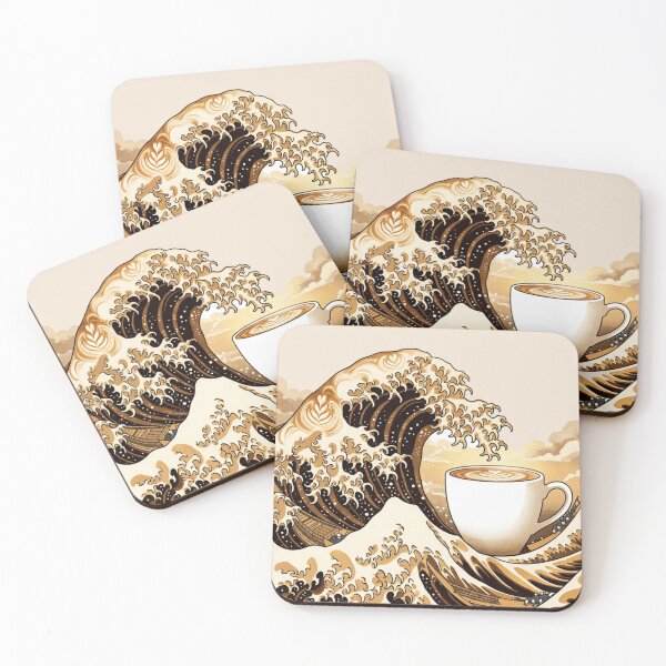 Item preview, The Great Wave of Coffee - Japanese Latte Art Surrealism designed and sold by Design_Your_Day.