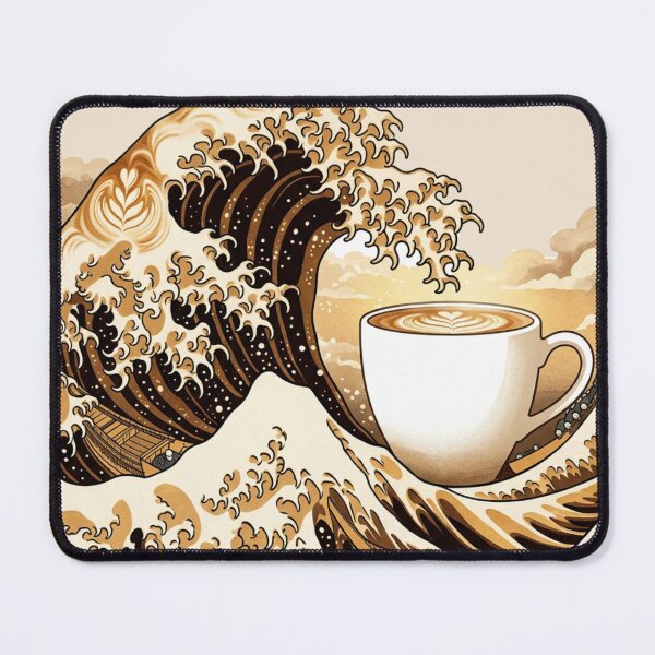 Item preview, The Great Wave of Coffee - Japanese Latte Art Surrealism designed and sold by Design_Your_Day.