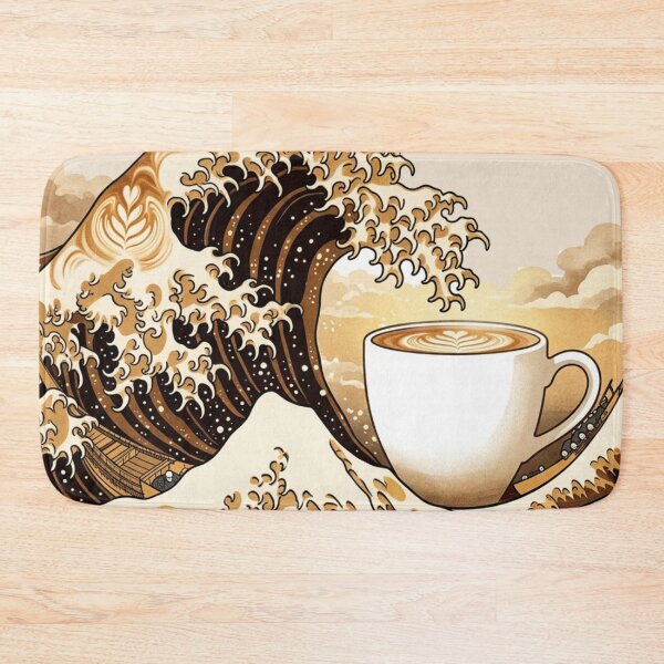 Item preview, The Great Wave of Coffee - Japanese Latte Art Surrealism designed and sold by Design_Your_Day.