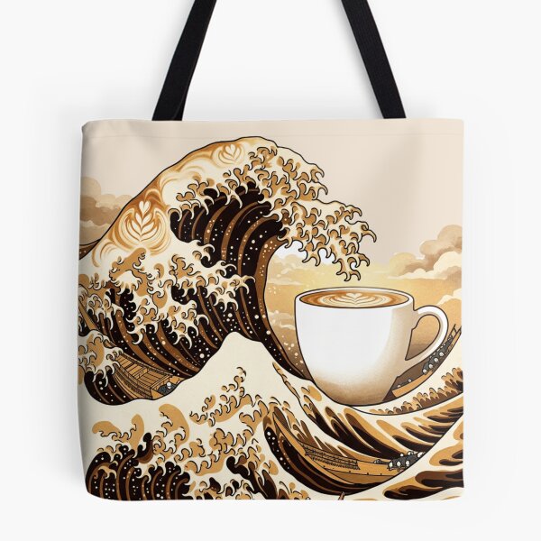 Item preview, The Great Wave of Coffee - Japanese Latte Art Surrealism designed and sold by Design_Your_Day.