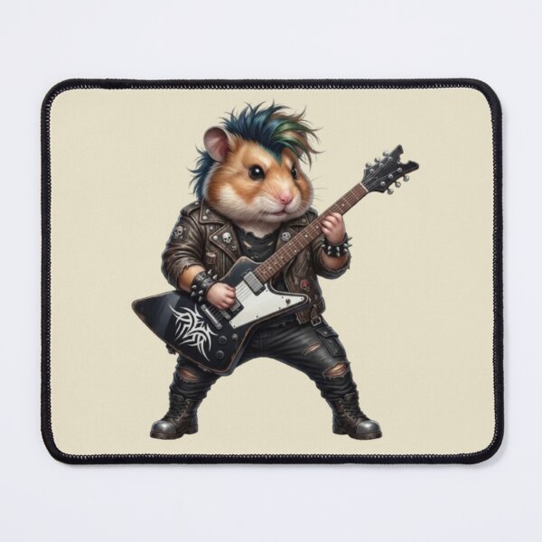 Item preview, Rock Hamster – Punk Guitar Animal Design designed and sold by Dogandesighn.