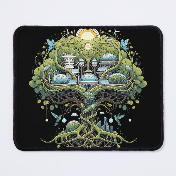 Item preview, Solarpunk Tree of Life Eco-futurism Art for a Sustainable Future designed and sold by SholoStudio.