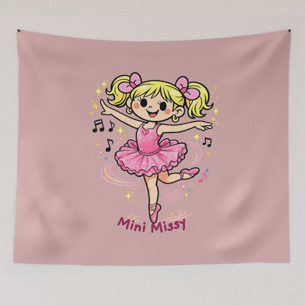 Item preview, Mini Missy Ballerina Princess – Cute Pink Tutu Dancing Cartoon Girl designed and sold by Black Signal.