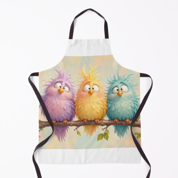 Item preview, Fluffy Pastel Birds on a Branch – Funny Cute Kawaii Bird Illustration designed and sold by MarekoraStudio.