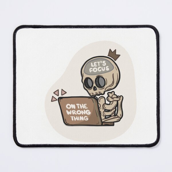 Item preview, Let’s Focus on the Wrong Thing – Funny ADHD Skeleton Design designed and sold by Barelythere2324.