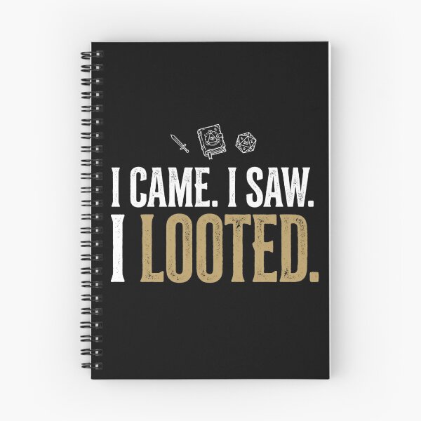 Item preview, I Came I Saw I Looted Funny Tabletop RPG Dice Shirt designed and sold by Fenay Designs.