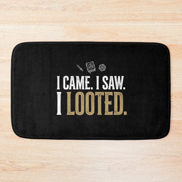 Item preview, I Came I Saw I Looted Funny Tabletop RPG Dice Shirt designed and sold by Fenay Designs.