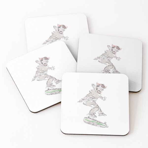 Item preview, Skater doing stunt on skateboard designed and sold by Inky Fingers Illustrations.