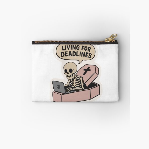 Item preview, Living for Deadlines – Funny Skeleton Productivity Meme designed and sold by Barelythere2324.