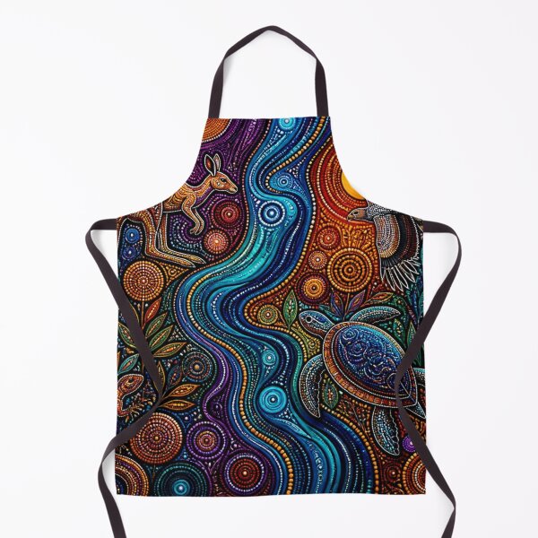 Item preview, Aboriginal Inspired Dot Art - Australian Stream Flora and Fauna designed and sold by GrinGalore.