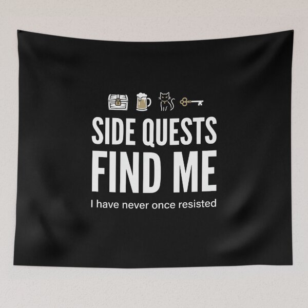 Item preview, Side Quests Find Me Funny Fantasy Gamer Shirt designed and sold by Fenay Designs.