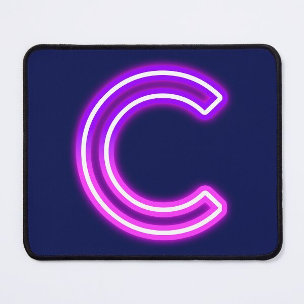 Item preview, Letter C Neon Pink Purple Glow - Retro Futuristic Monogram Initial designed and sold by SolutionsArt.