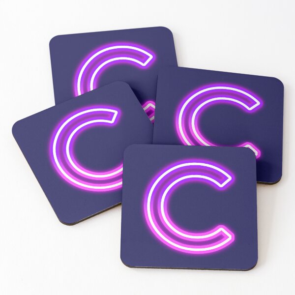 Item preview, Letter C Neon Pink Purple Glow - Retro Futuristic Monogram Initial designed and sold by SolutionsArt.