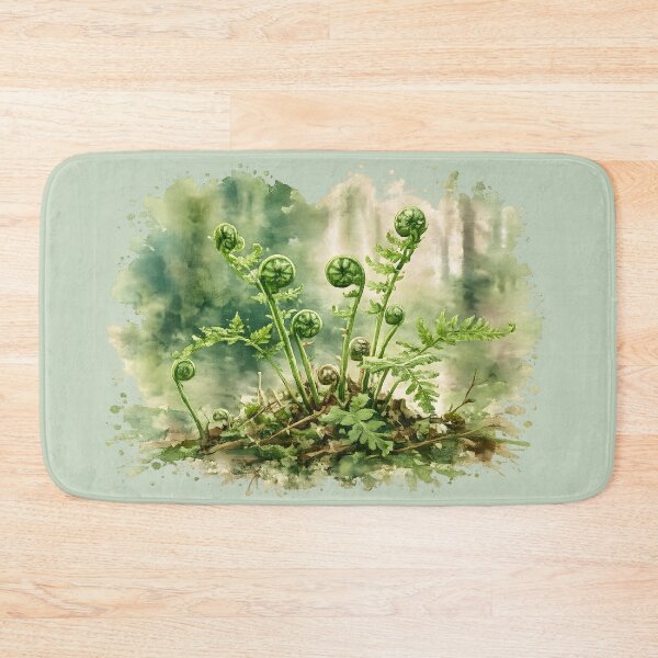 Item preview, Whispering Fern Spirals Watercolor Forest designed and sold by blankTeeShirt.