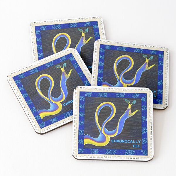 Item preview, Chronically Eel - Vintage Ribbon Eel Postage Stamp Art designed and sold by sorarosaart.