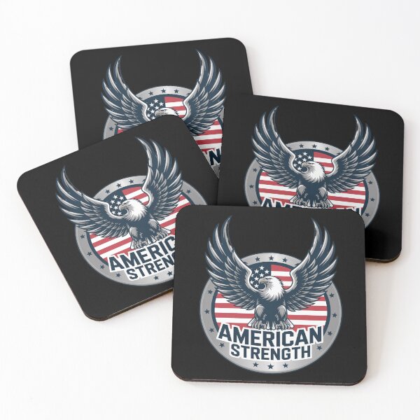 Item preview, American Strength – Metallic Eagle Patriotic Badge designed and sold by OldGloryForge.