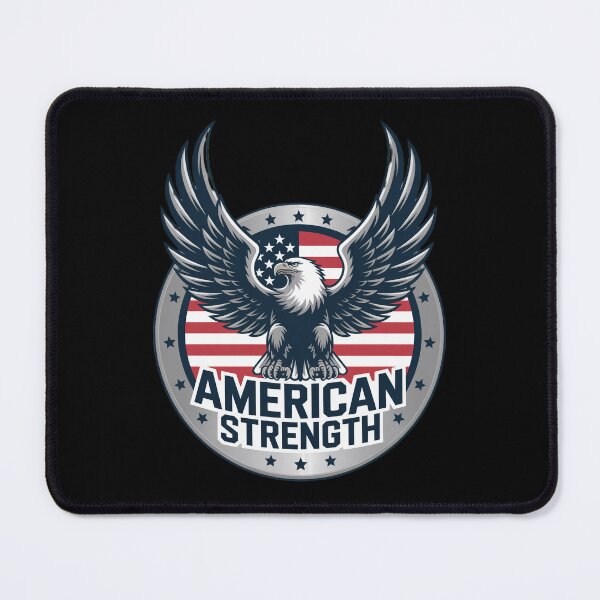 Item preview, American Strength – Metallic Eagle Patriotic Badge designed and sold by OldGloryForge.