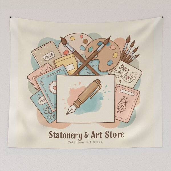 Item preview, Stationery & Art Store – Creative Artist Tools Illustration designed and sold by Yasmine Mohammed.