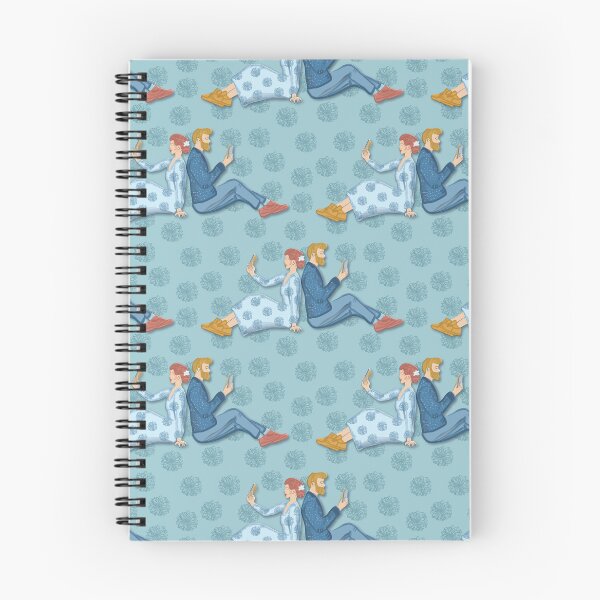 Item preview, Couple with mobile phone, aquamarine background designed and sold by WONDERPRINTVALLEY.