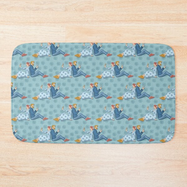 Item preview, Couple with mobile phone, aquamarine background designed and sold by WONDERPRINTVALLEY.
