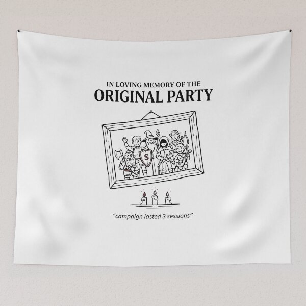 Item preview, In Loving Memory Of The Original Party Funny RPG Memorial designed and sold by Fenay Designs.