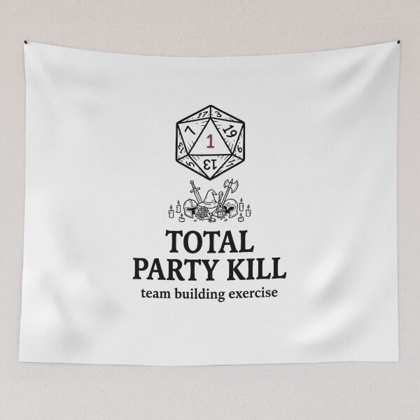 Item preview, Total Party Kill Team Building Exercise Funny RPG Dice Shirt designed and sold by Fenay Designs.