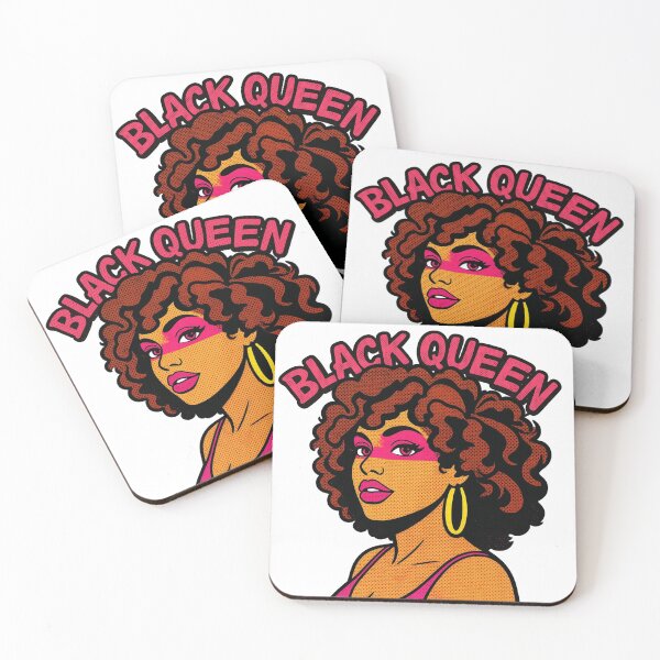 Item preview, Black Queen Retro Pop Art Afro Woman Empowerment designed and sold by RairyuuBell.