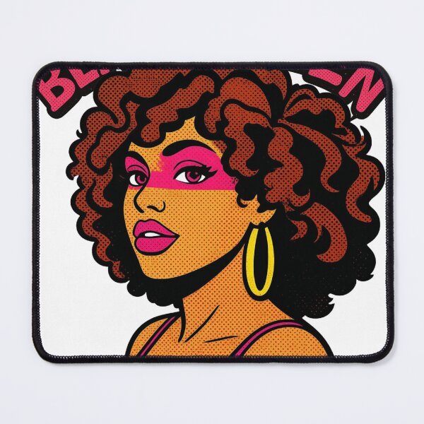 Item preview, Black Queen Retro Pop Art Afro Woman Empowerment designed and sold by RairyuuBell.