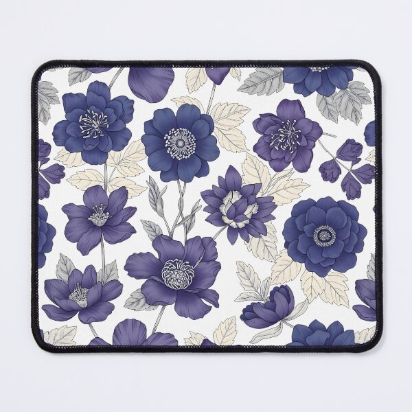 Item preview, Elegant Indigo Floral Pattern - Flower Design designed and sold by Rangmanch.