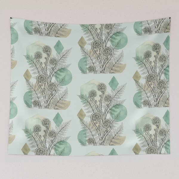 Item preview, Whimsical Fern Spiral Botanical Illustration designed and sold by blankTeeShirt.