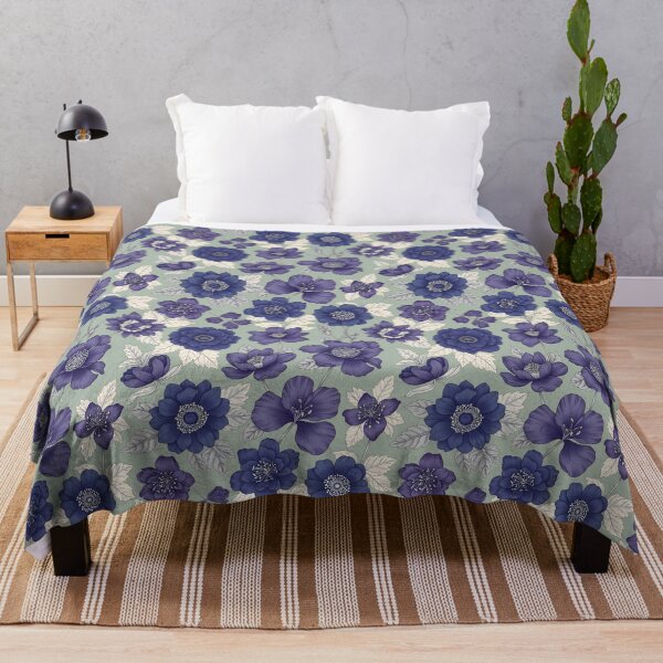 Item preview, Elegant Indigo Floral Pattern - Flower Design designed and sold by Rangmanch.