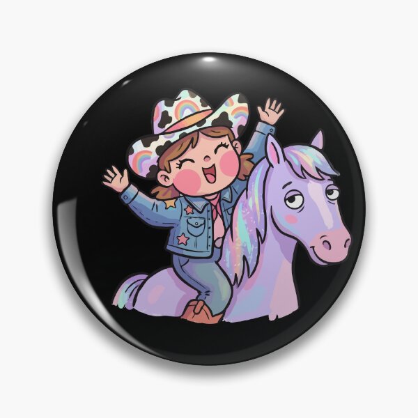 Artikelvorschau, Fröhlicher Regenbogenhut-Ponyreiter entworfen und verkauft von Emegan Print Art.