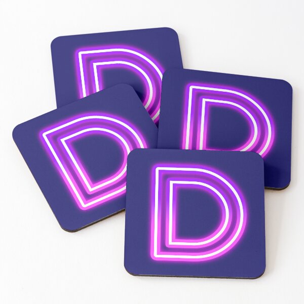 Item preview, Letter D Neon Pink Purple Glow - Retro Futuristic Monogram Initial designed and sold by SolutionsArt.