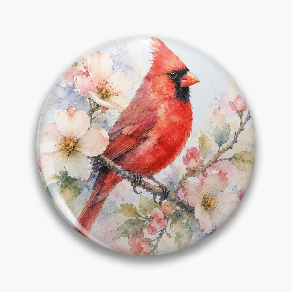 Item preview, Cardinal watercolor designed and sold by Moon Hollow Outfitters.