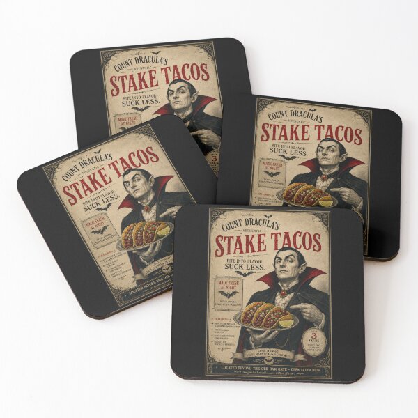 Item preview, Count Dracula’s Stake Tacos – Funny Vintage Vampire Taco Banger Shirt designed and sold by TheClockOutClub.