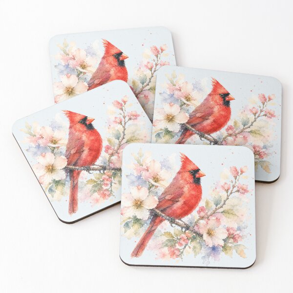 Item preview, Cardinal watercolor designed and sold by Moon Hollow Outfitters.