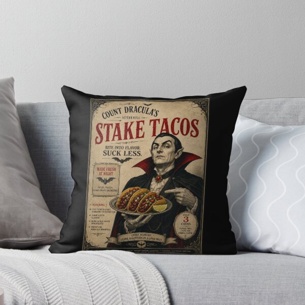 Item preview, Count Dracula’s Stake Tacos – Funny Vintage Vampire Taco Banger Shirt designed and sold by TheClockOutClub.