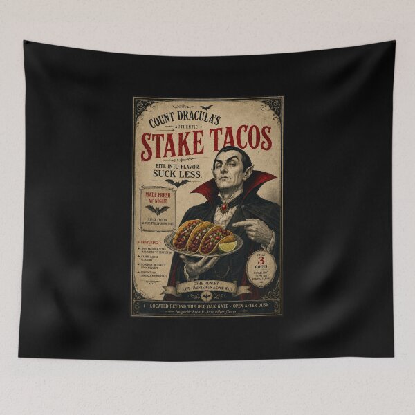 Item preview, Count Dracula’s Stake Tacos – Funny Vintage Vampire Taco Banger Shirt designed and sold by ThreadTheory976.