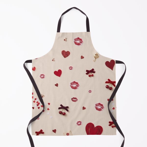 Item preview, Romantic Coquette Pattern: Cherries, Kisses, and Hearts designed and sold by CrystalMineArts.