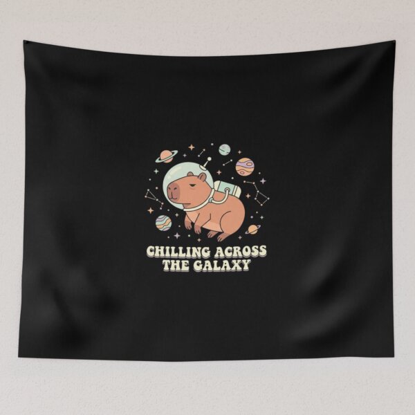 Item preview, Chilling Across The Galaxy - Cute Astronaut Capybara Space Adventure designed and sold by WildPeak Threads.