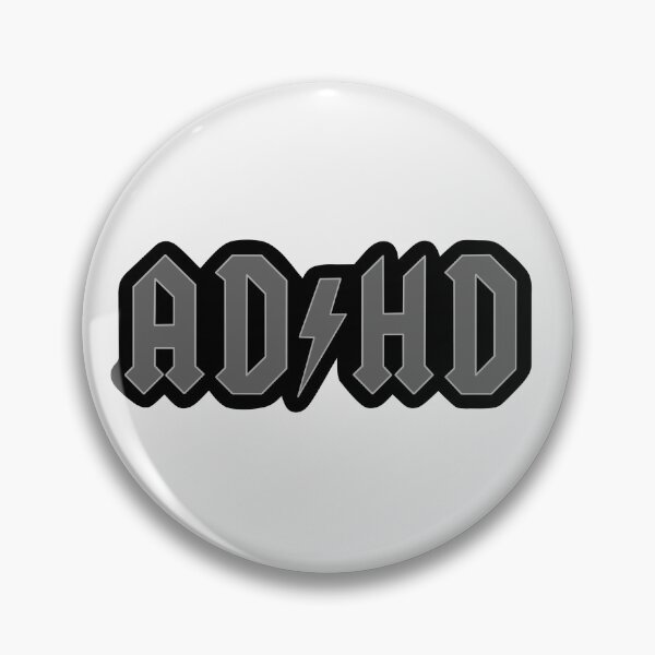 Item preview, ADHD ACDC parody design (gray scale) designed and sold by ZERO-MIND.