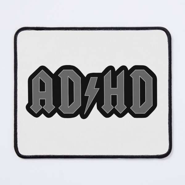 Item preview, ADHD ACDC parody design (gray scale) designed and sold by ZERO-MIND.