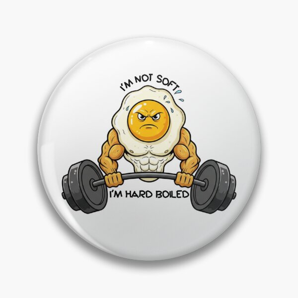 Item preview, Hard Boiled Gym Egg Pun - Not Soft Funny Fitness Muscle Humor designed and sold by OnikaD art.