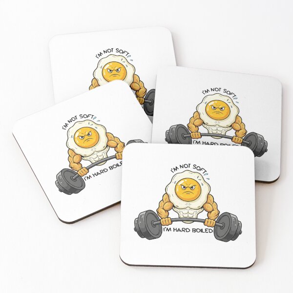 Item preview, Hard Boiled Gym Egg Pun - Not Soft Funny Fitness Muscle Humor designed and sold by OnikaD art.