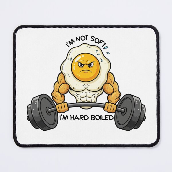 Item preview, Hard Boiled Gym Egg Pun - Not Soft Funny Fitness Muscle Humor designed and sold by OnikaD art.