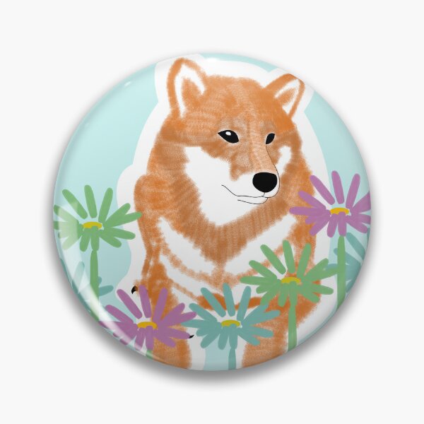 Item preview, Red Shiba Inu in a frame - blue designed and sold by ShibaCruise-On.