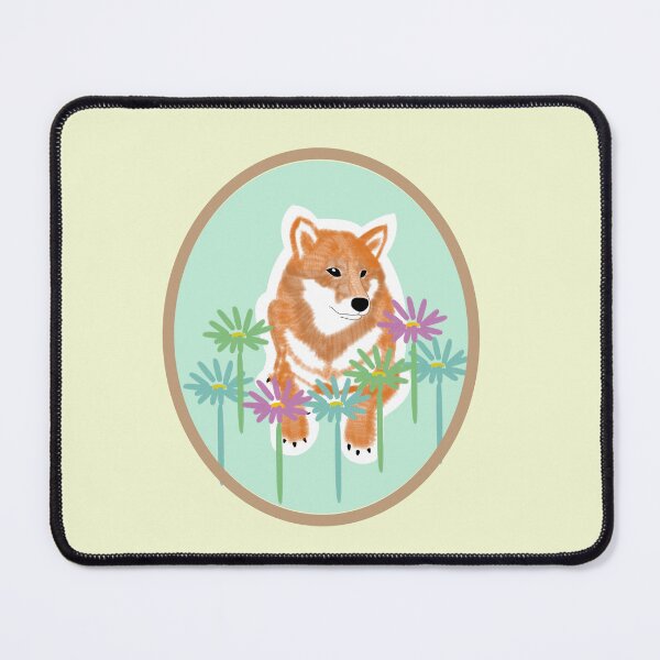 Item preview, Red Shiba Inu in a frame - blue designed and sold by ShibaCruise-On.