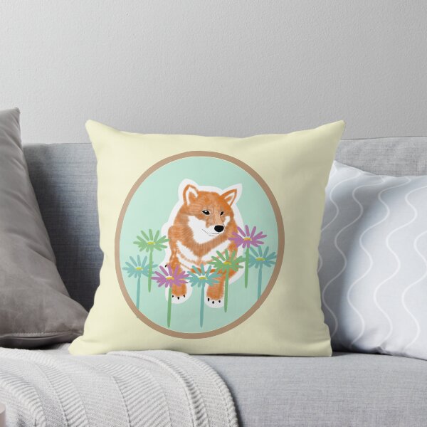 Item preview, Red Shiba Inu in a frame - blue designed and sold by ShibaCruise-On.