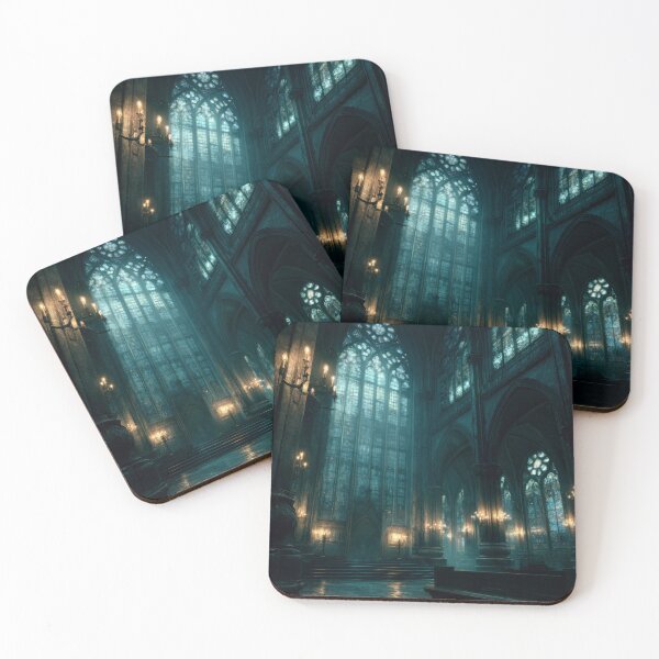 Item preview, Moonlit Gothic Cathedral Interior | Dark Academia Fantasy Architecture designed and sold by CosmicAnomaly.