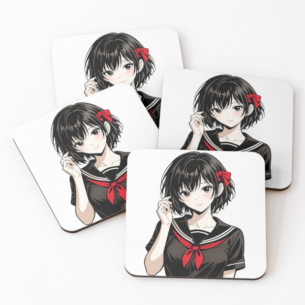 Artikelvorschau, Niedliches minimalistisches Anime-Mädchen – Ästhetik mit kurzem schwarzem Haar entworfen und verkauft von YamiSociety.